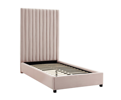 Arabelle Blush Velvet Bed in Twin Model: TOV-B6333