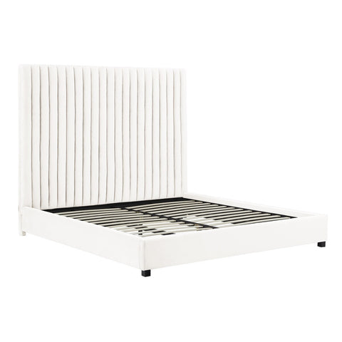 Arabelle White Velvet Bed in King Model: TOV-B68250