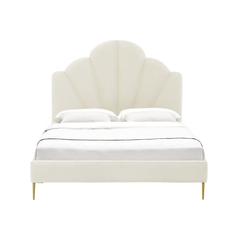 Bianca Cream Velvet Bed in Queen Model: TOV-B68361