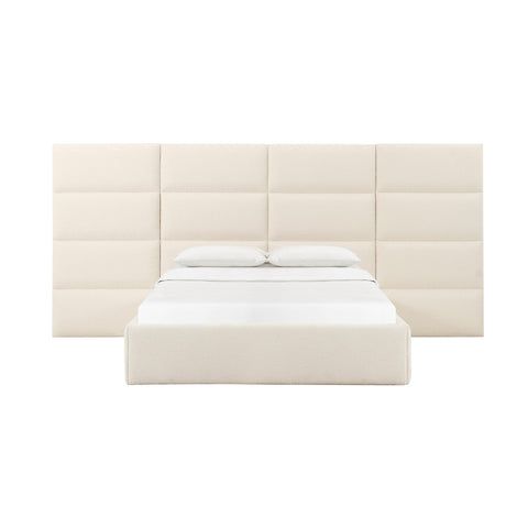 Eliana Cream Boucle King Bed Model: TOV-B68730