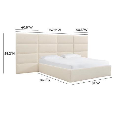 Eliana Cream Boucle King Bed Model: TOV-B68730