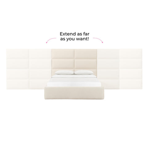 Eliana Cream Boucle Queen Bed with Wings Model: TOV-B68731-WINGS