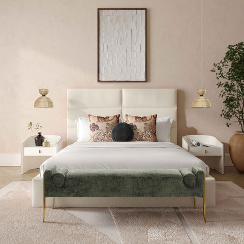 Eliana Cream Boucle Queen Bed Model: TOV-B68731