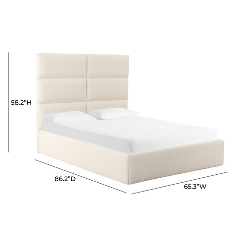Eliana Cream Boucle Queen Bed Model: TOV-B68731
