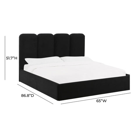 Palani Black Velvet Queen Bed Model: TOV-B68745
