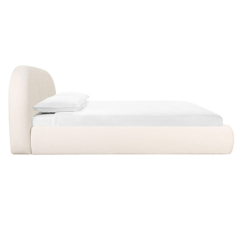 Bara Cream Textured Velvet Queen Bed Model: TOV-B68876
