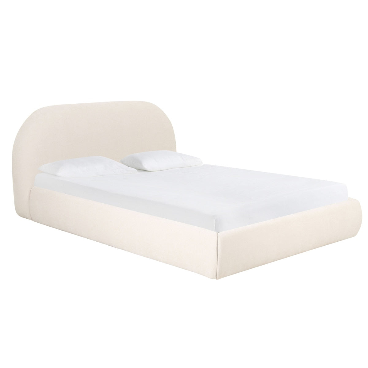 Bara Cream Textured Velvet King Bed Model: TOV-B68877