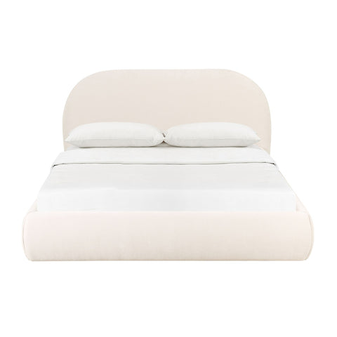 Bara Cream Textured Velvet King Bed Model: TOV-B68877