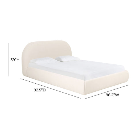 Bara Cream Textured Velvet King Bed Model: TOV-B68877