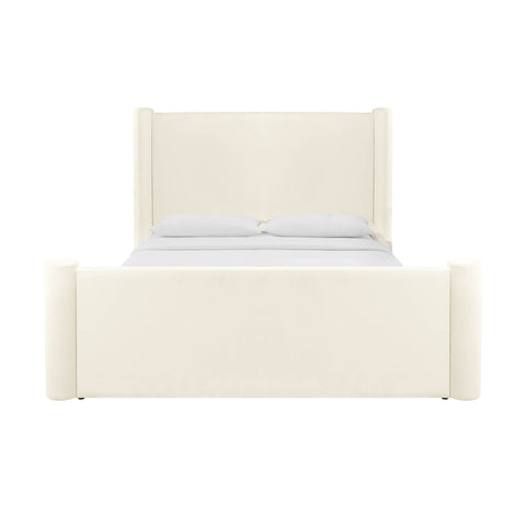 Athara Cream Velvet Queen Bed Model: TOV-B68944