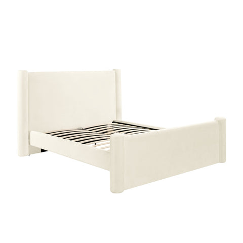 Athara Cream Velvet Queen Bed Model: TOV-B68944