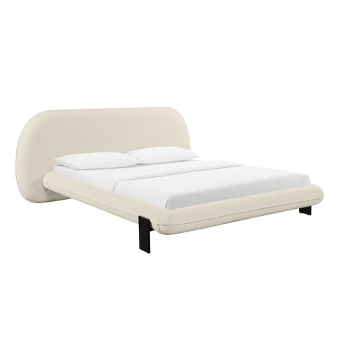 Ophelia Cream Faux Wool Queen Bed Model: TOV-B68945