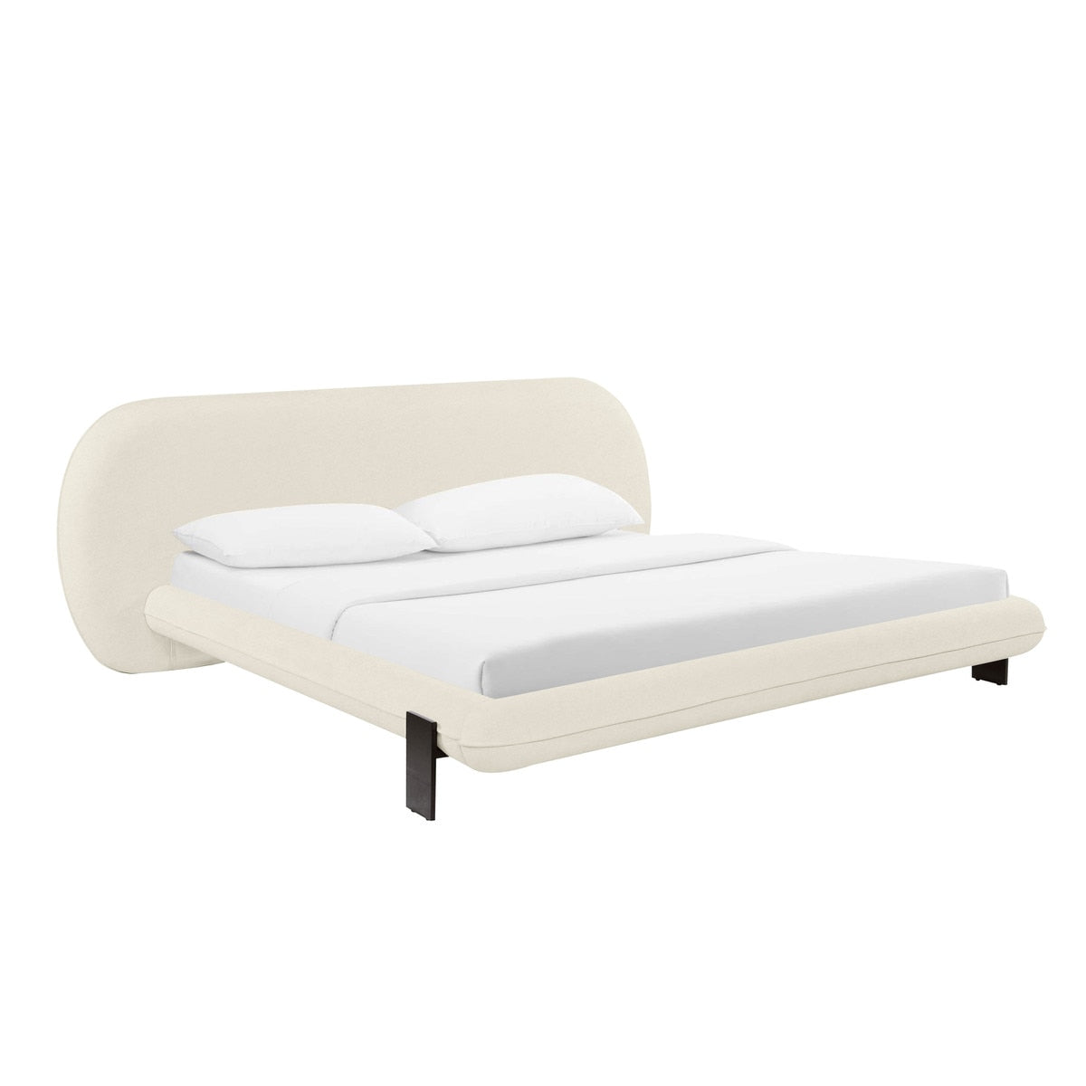 Ophelia Cream Faux Wool King Bed Model: TOV-B68946