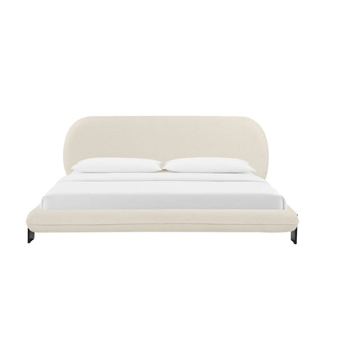Ophelia Cream Faux Wool King Bed Model: TOV-B68946