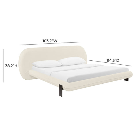 Ophelia Cream Faux Wool King Bed Model: TOV-B68946