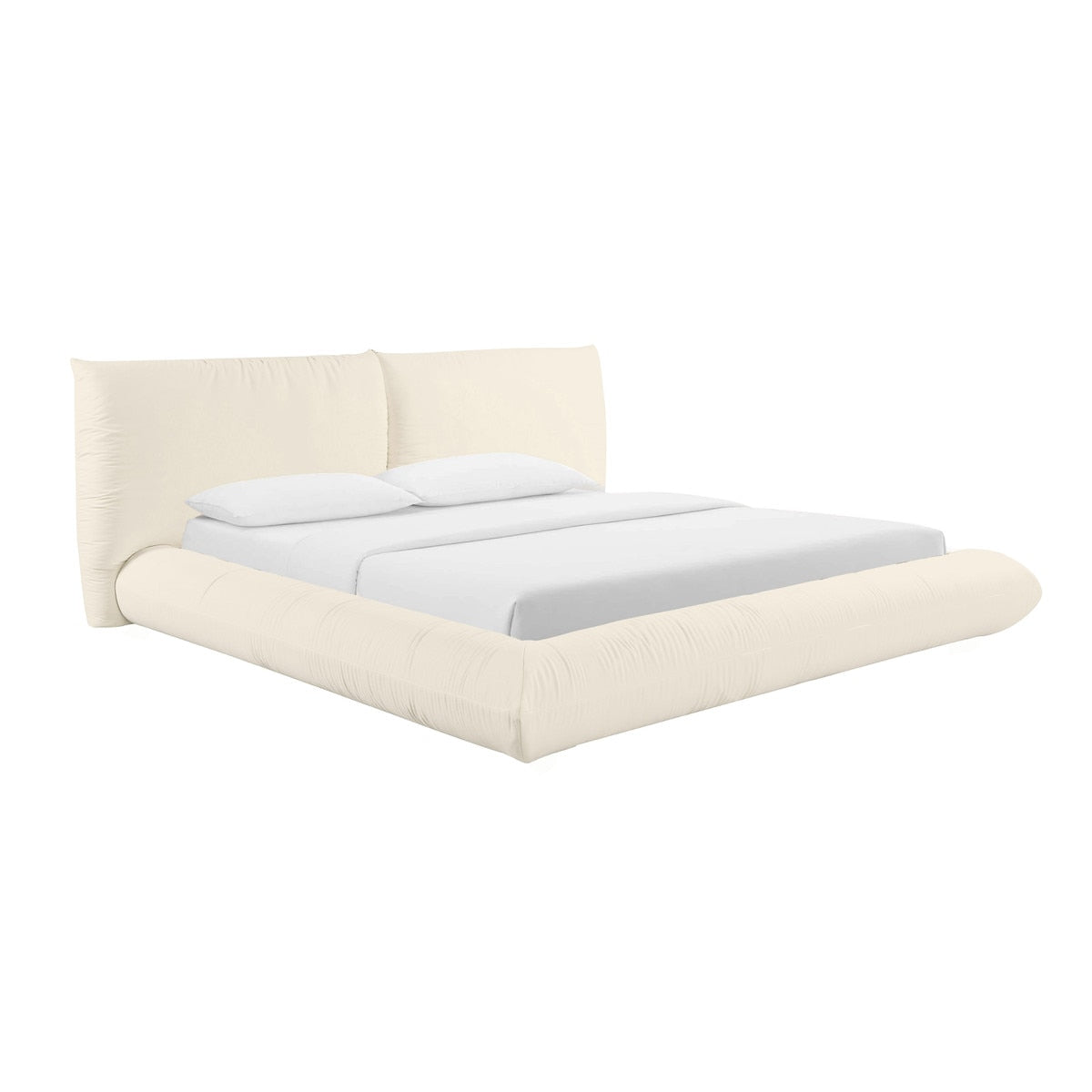 Romp Cream 100% Upcycled Linen King Bed Model: TOV-B68951
