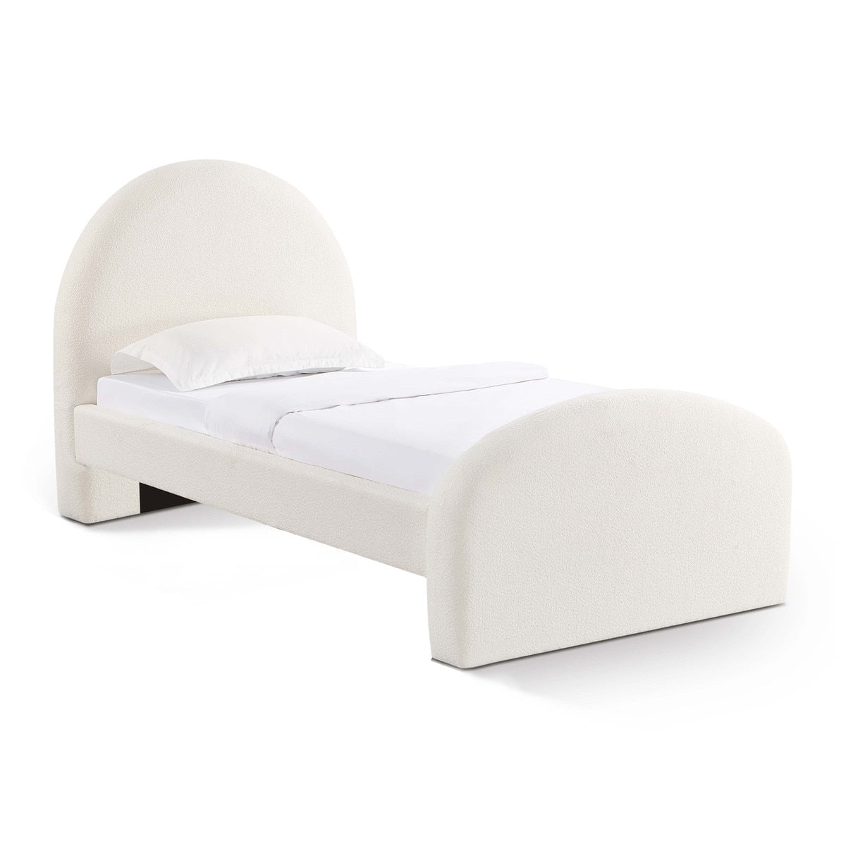 Moon Cream Boucle Twin Bed Model: TOV-B69110