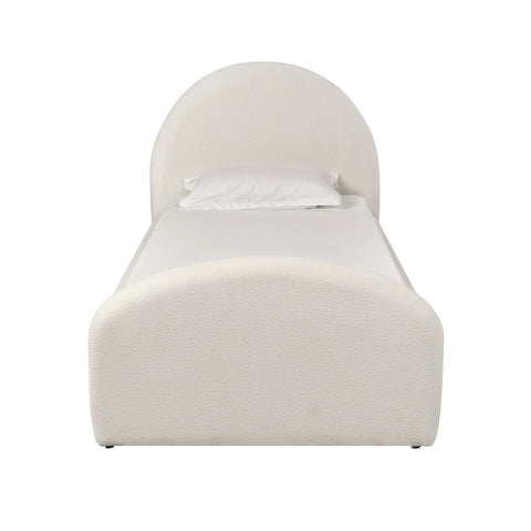 Moon Cream Boucle Twin Bed Model: TOV-B69110