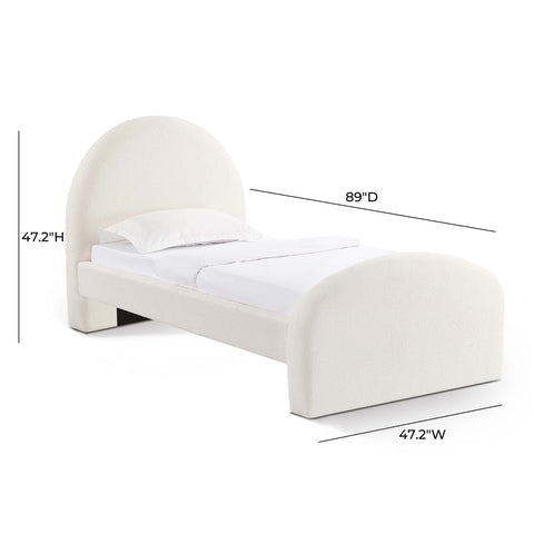 Moon Cream Boucle Twin Bed Model: TOV-B69110