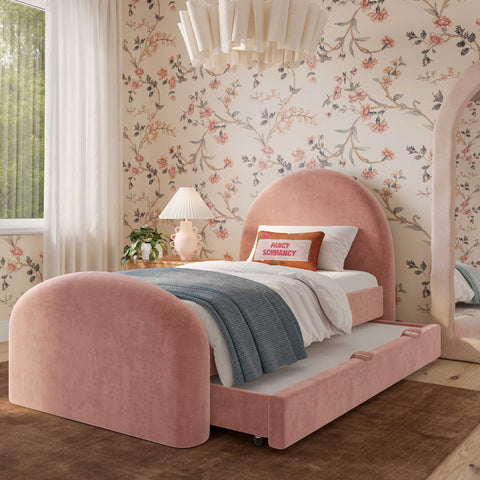 Moon Rose Upcycled Chenille Twin Bed Model: TOV-B69112