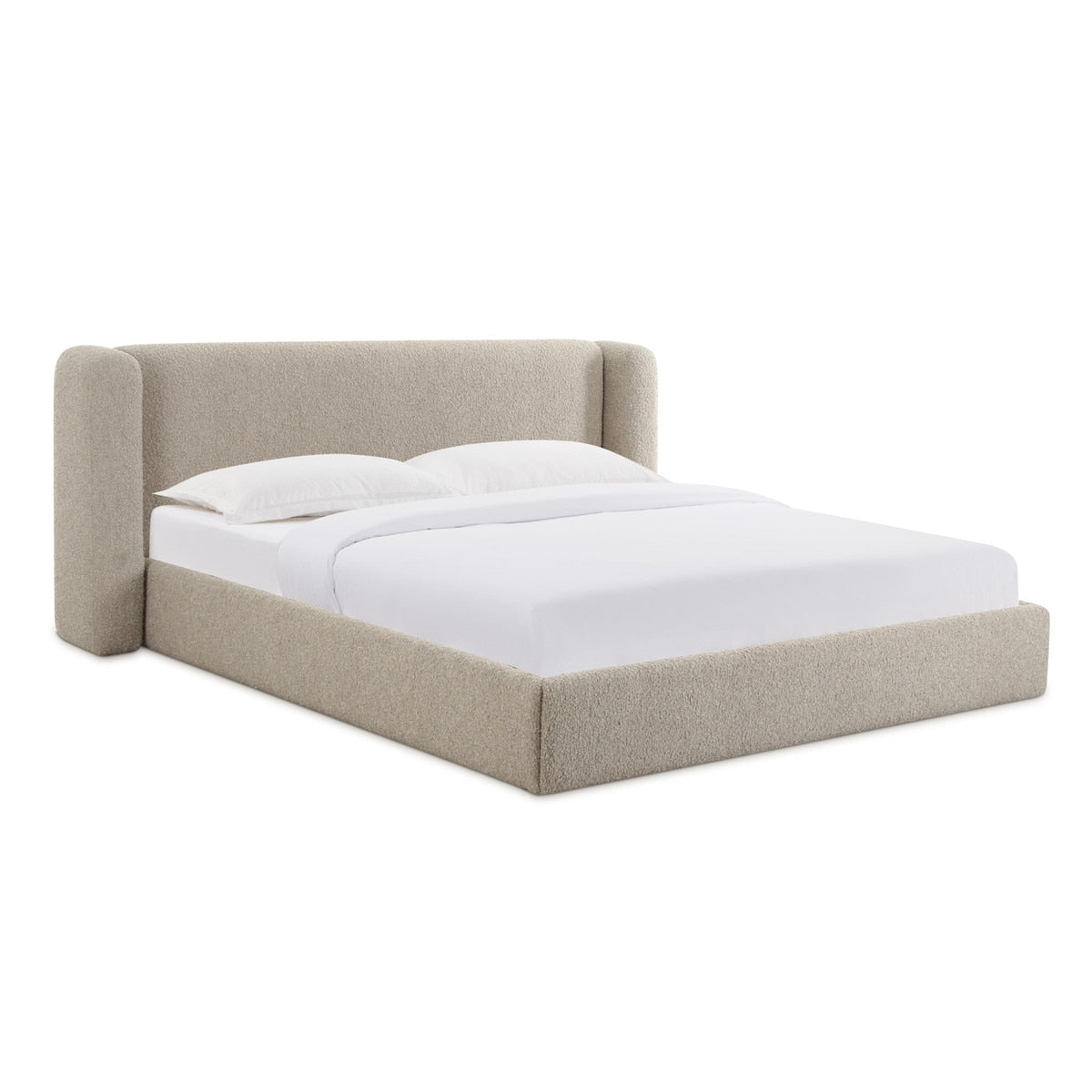 Babette Tan Boucle Queen Bed Model: TOV-B69135