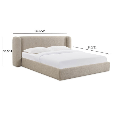 Babette Tan Boucle Queen Bed Model: TOV-B69135