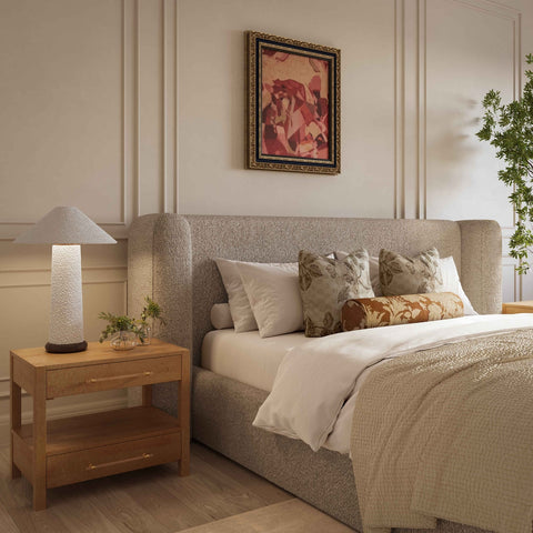 Babette Tan Boucle King Bed Model: TOV-B69136