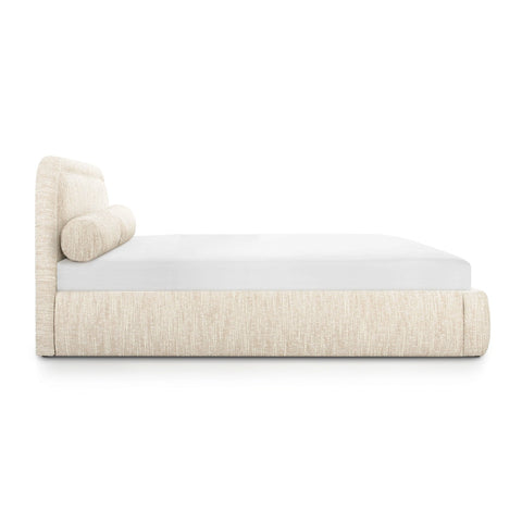 Murielle Taupe Textured Boucle Queen Bed Model: TOV-B69139