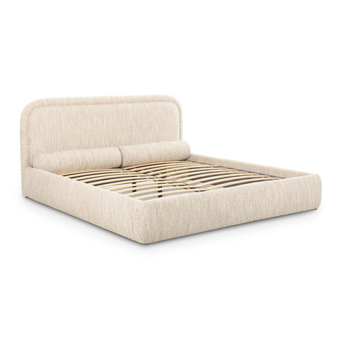Murielle Taupe Textured Boucle Queen Bed Model: TOV-B69139