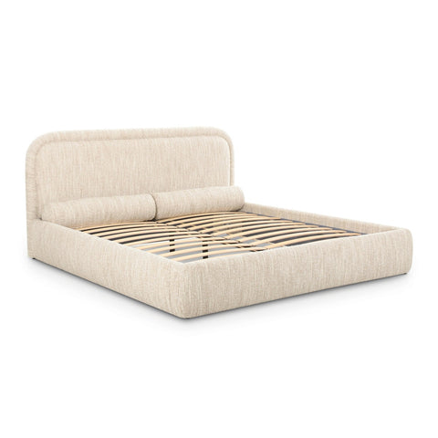Murielle Taupe Textured Boucle King Bed Model: TOV-B69140