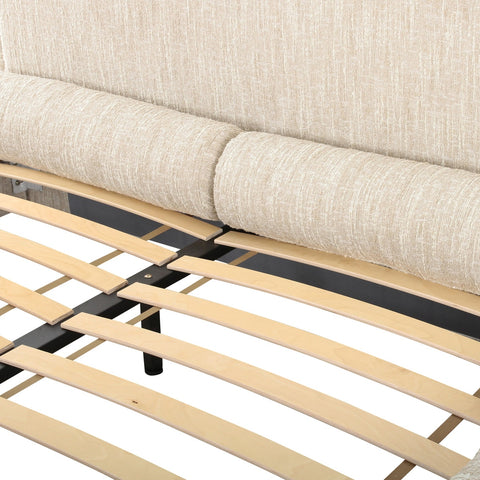 Murielle Taupe Textured Boucle King Bed Model: TOV-B69140