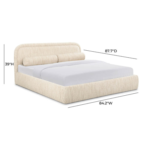 Murielle Taupe Textured Boucle King Bed Model: TOV-B69140