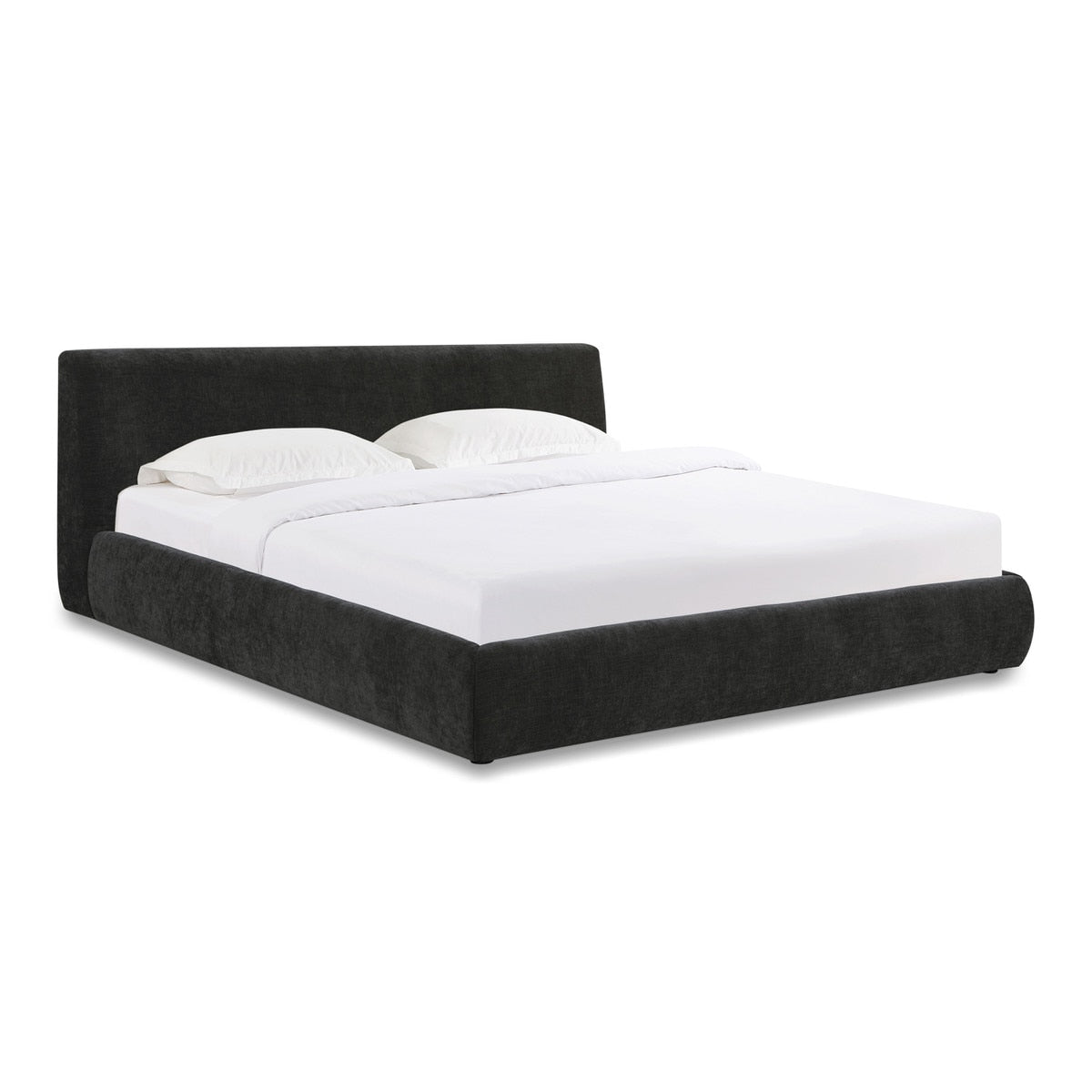 Isla Charcoal Textured Velvet Queen Bed Model: TOV-B69164