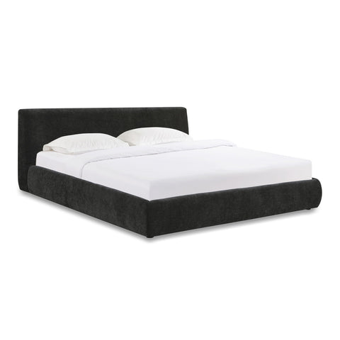 Isla Charcoal Textured Velvet Queen Bed Model: TOV-B69164
