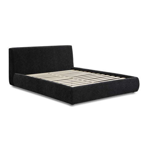 Isla Charcoal Textured Velvet Queen Bed Model: TOV-B69164