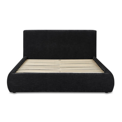 Isla Charcoal Textured Velvet Queen Bed Model: TOV-B69164