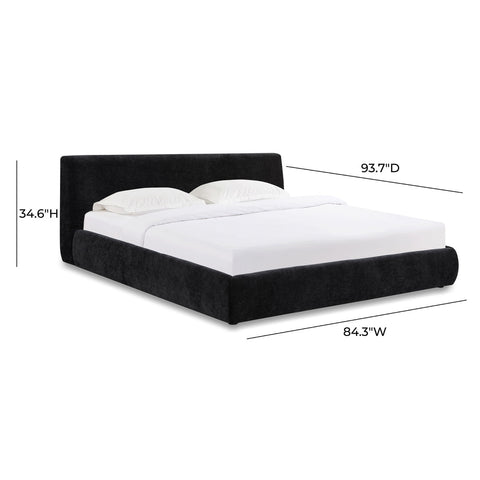 Isla Charcoal Textured Velvet King Bed Model: TOV-B69165