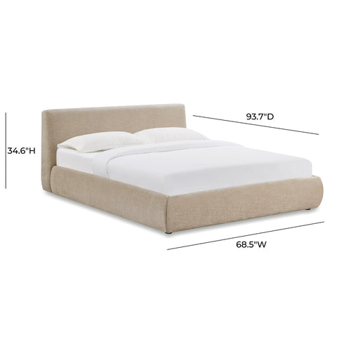 Isla Taupe Textured Velvet Queen Bed Model: TOV-B69166
