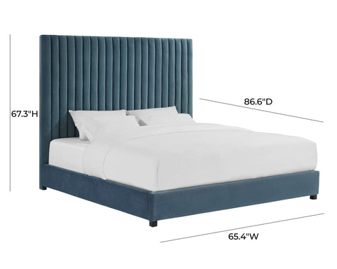 Arabelle Sea Blue Bed in Queen Model: TOV-B94