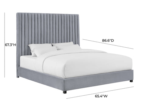 Arabelle Grey Bed in Queen Model: TOV-B97