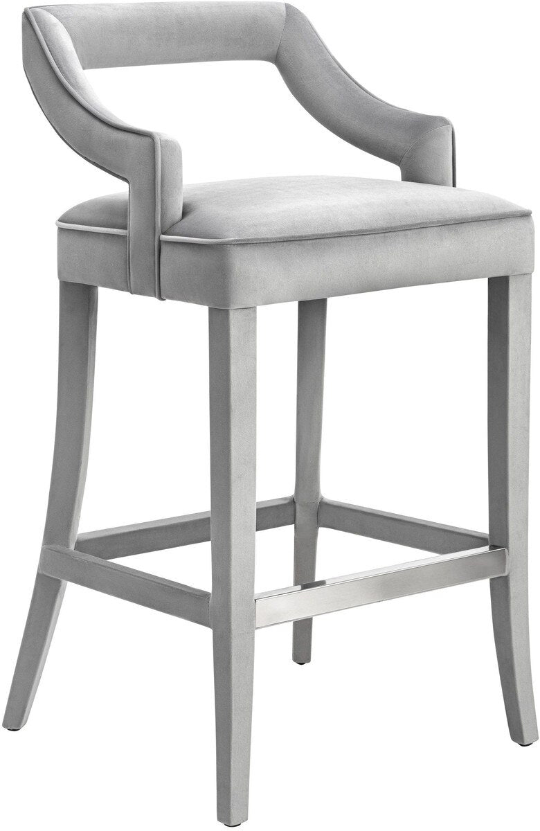 Tiffany Grey Velvet Counter Stool Model: TOV-BS20