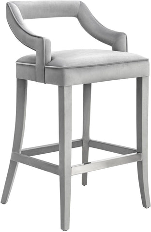 Tiffany Grey Velvet Counter Stool Model: TOV-BS20