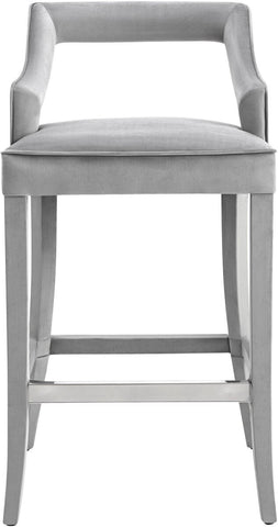 Tiffany Grey Velvet Counter Stool Model: TOV-BS20