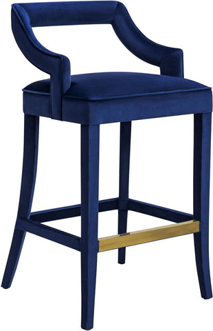 Tiffany Navy Velvet Counter Stool Model: TOV-BS22