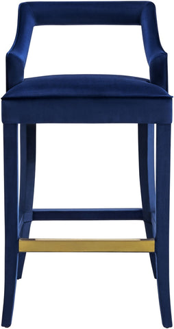 Tiffany Navy Velvet Counter Stool Model: TOV-BS22