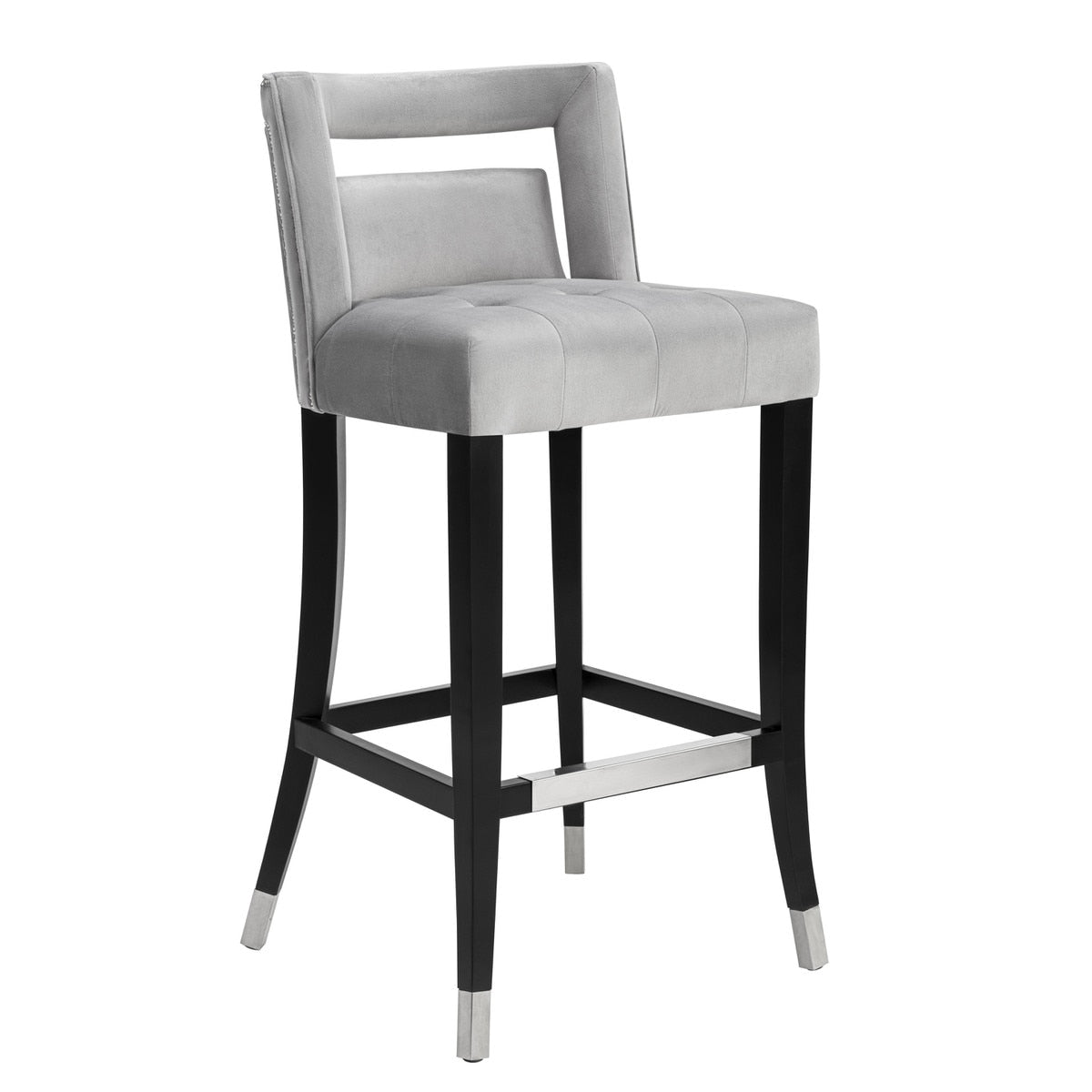 Hart Grey Velvet Bar Stool Model: TOV-BS25