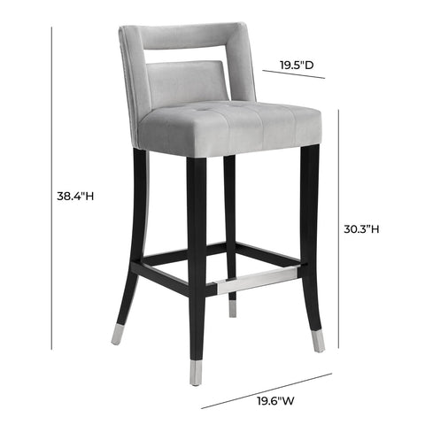 Hart Grey Velvet Bar Stool Model: TOV-BS25