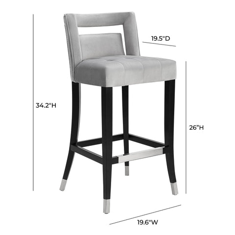 Hart Grey Velvet Counter Stool Model: TOV-BS26