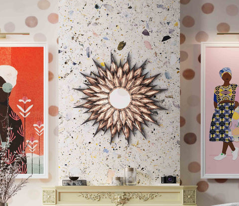 Sunflower Antique Wall Mirror Model: TOV-C18241