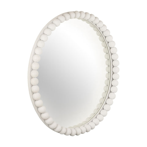 Baria White Wooden Mirror Model: TOV-C18383